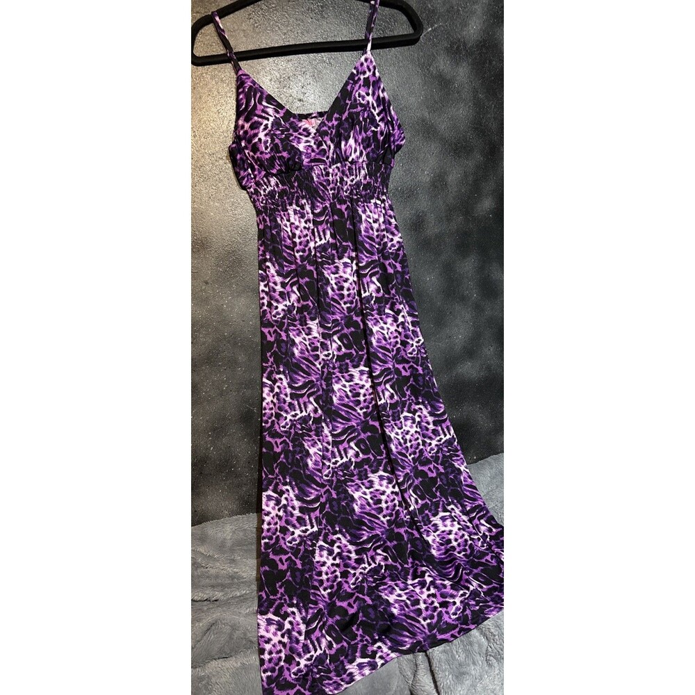 SHE’SCOOL Purple-black BOHO Chic Summer  Maxi Dress Size L Party Festival